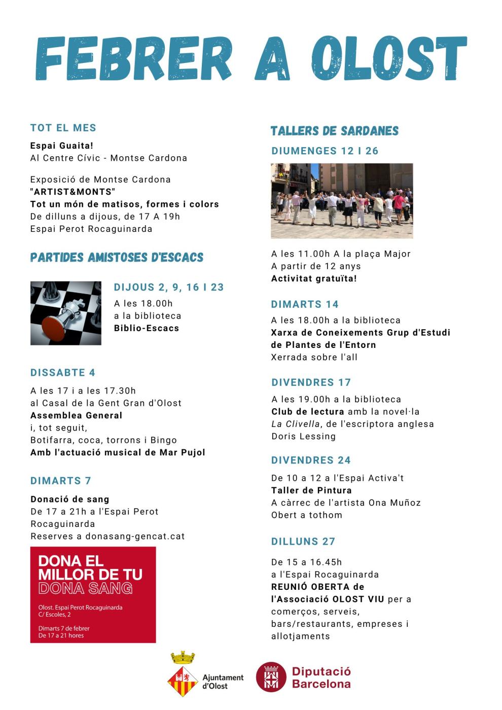Agenda del mes de febrer a Olost